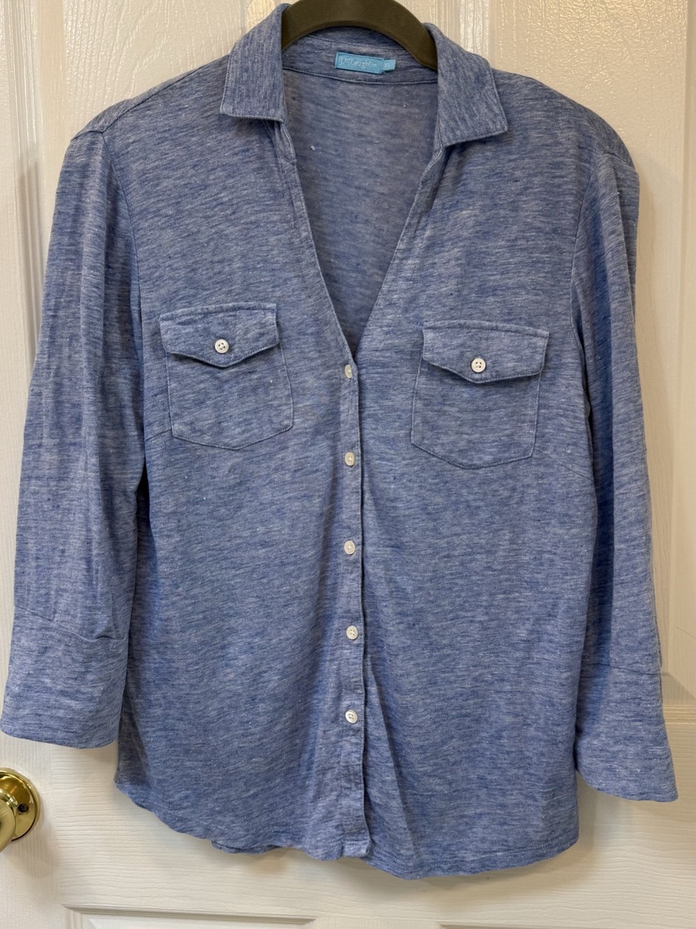 J. McLaughlin Button Down Blouse in Blue Size XS